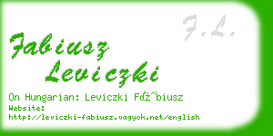 fabiusz leviczki business card